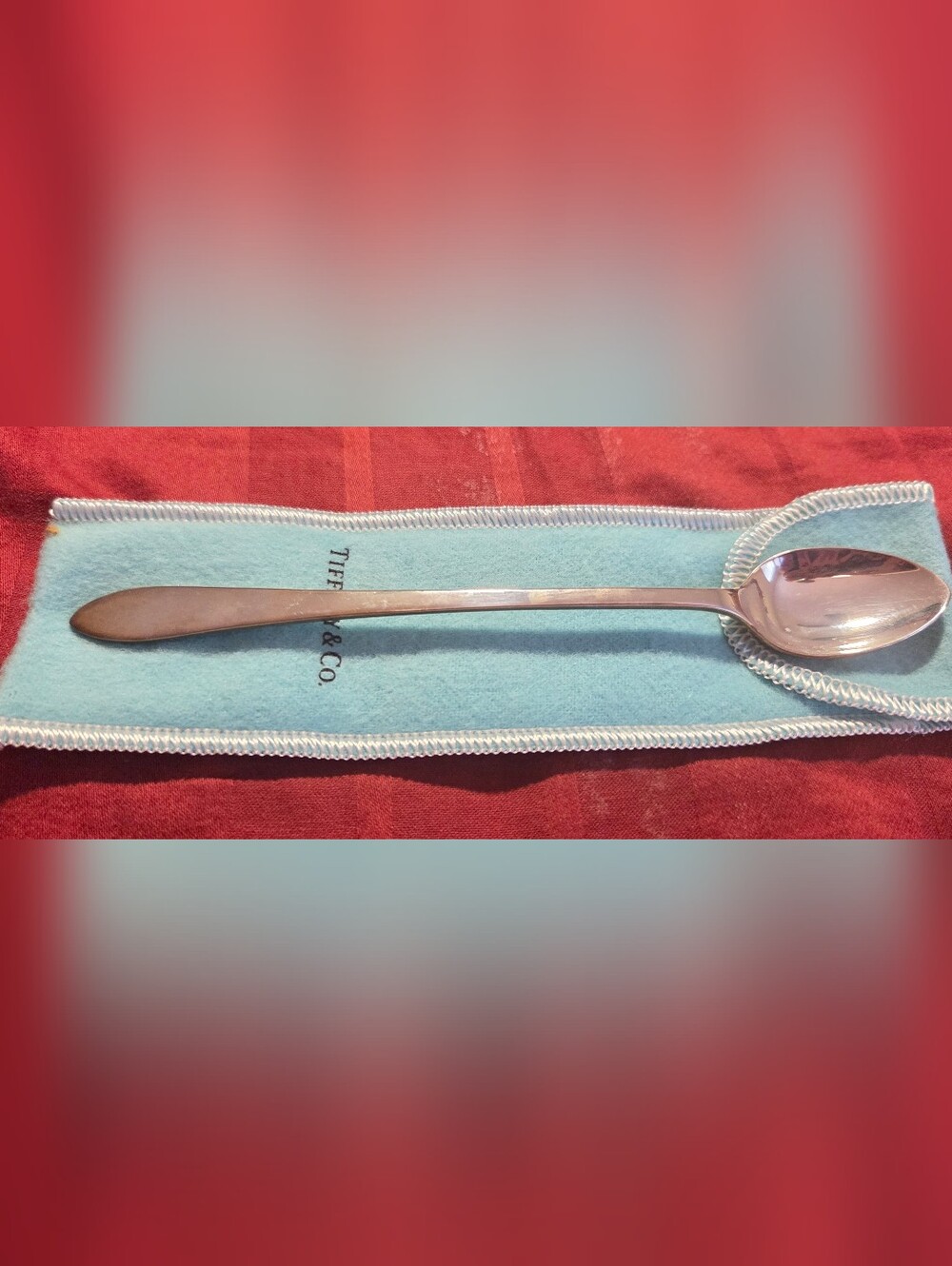 Tiffany & Co. Sterling Silver Faneuil Baby Spoon - Pouch And Box Included